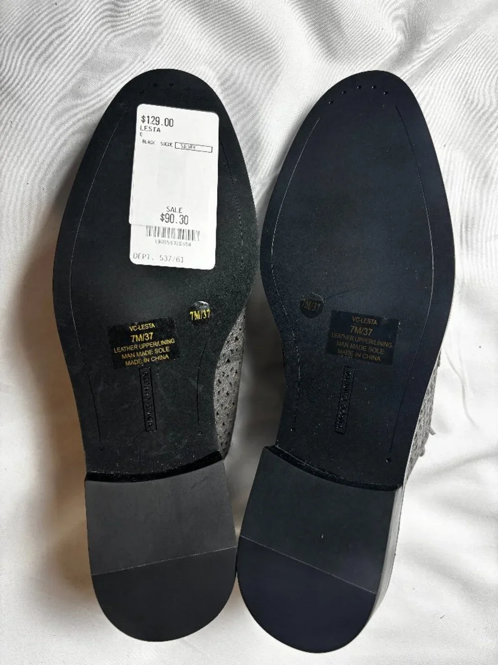 Vince Camuto Women’s VC-Lesta Gunmetal Metallic Oxford Shoes | Size US 7